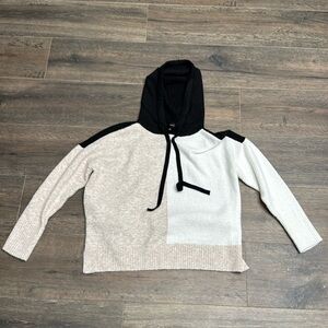 Aqua sweater knit hoodie pullover